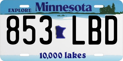 MN license plate 853LBD