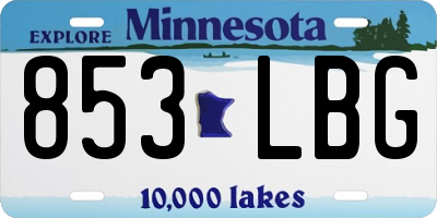 MN license plate 853LBG