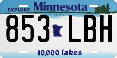 MN license plate 853LBH