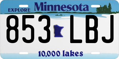 MN license plate 853LBJ