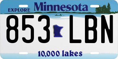 MN license plate 853LBN