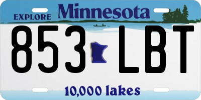 MN license plate 853LBT