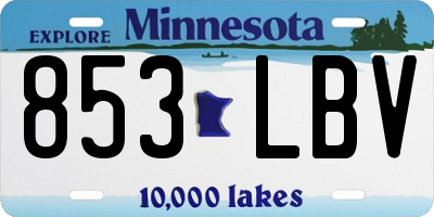 MN license plate 853LBV