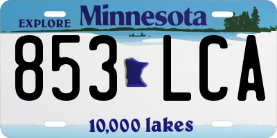 MN license plate 853LCA