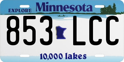 MN license plate 853LCC