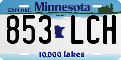 MN license plate 853LCH