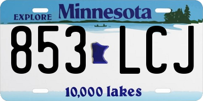 MN license plate 853LCJ