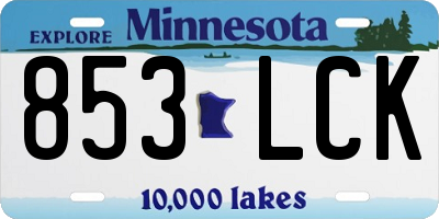 MN license plate 853LCK