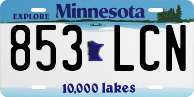 MN license plate 853LCN