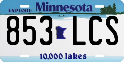 MN license plate 853LCS