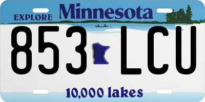 MN license plate 853LCU