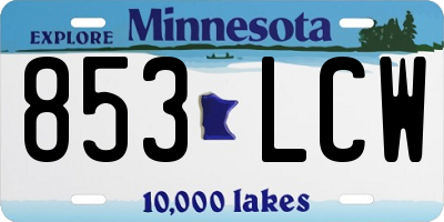 MN license plate 853LCW