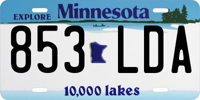 MN license plate 853LDA