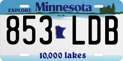 MN license plate 853LDB