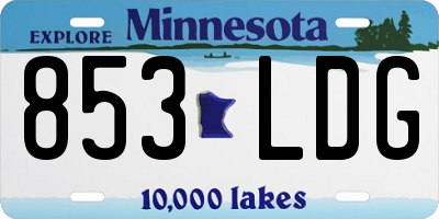 MN license plate 853LDG