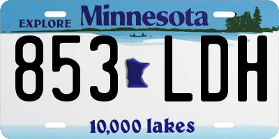 MN license plate 853LDH