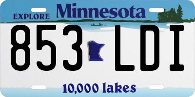 MN license plate 853LDI