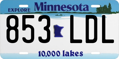 MN license plate 853LDL