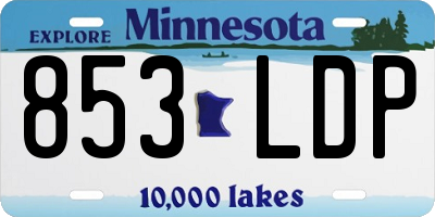 MN license plate 853LDP