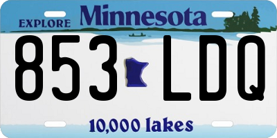 MN license plate 853LDQ
