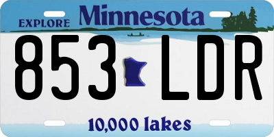 MN license plate 853LDR