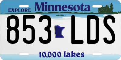 MN license plate 853LDS