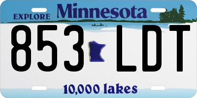 MN license plate 853LDT