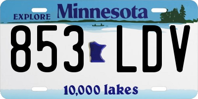 MN license plate 853LDV