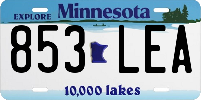 MN license plate 853LEA
