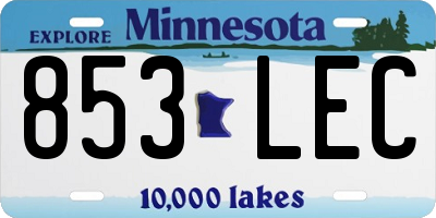 MN license plate 853LEC