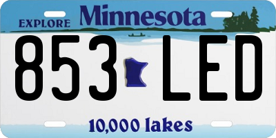 MN license plate 853LED