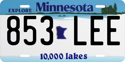MN license plate 853LEE