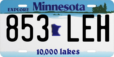 MN license plate 853LEH