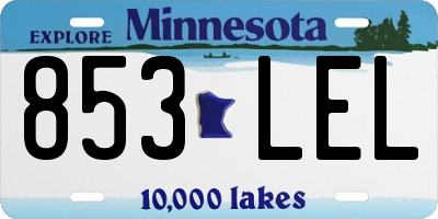 MN license plate 853LEL