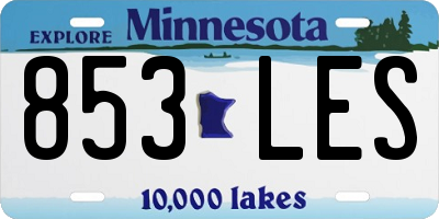 MN license plate 853LES