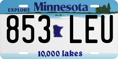 MN license plate 853LEU