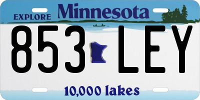 MN license plate 853LEY
