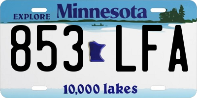 MN license plate 853LFA