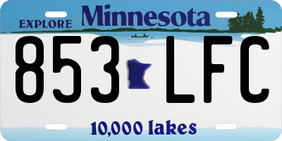 MN license plate 853LFC