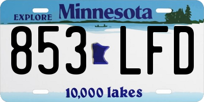 MN license plate 853LFD