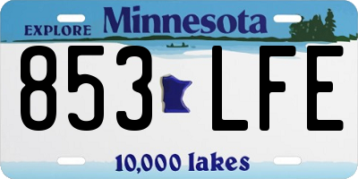 MN license plate 853LFE