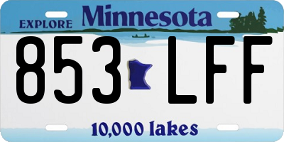 MN license plate 853LFF