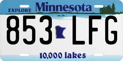 MN license plate 853LFG