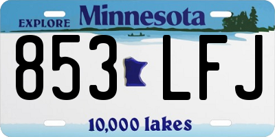 MN license plate 853LFJ