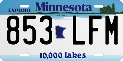 MN license plate 853LFM