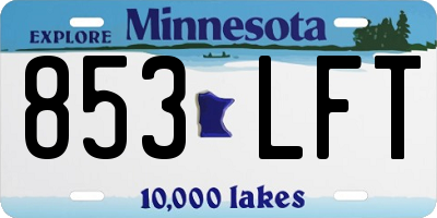 MN license plate 853LFT