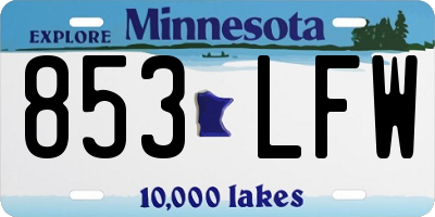 MN license plate 853LFW
