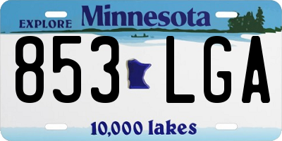 MN license plate 853LGA