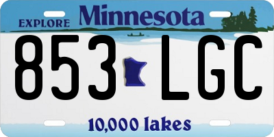 MN license plate 853LGC