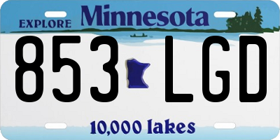 MN license plate 853LGD
